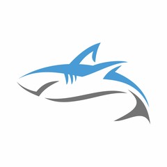 Shark fish logo design template vector illustration 