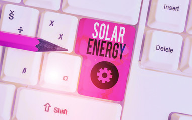 Handwriting text Solar Energy. Conceptual photo radiation from the Sun capable of producing heat or...