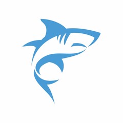 Shark fish logo design template vector illustration 