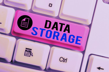 Word writing text Data Storage. Business photo showcasing the act of archiving data in...