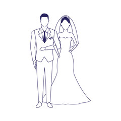 avatar married couple icon, flat design