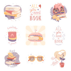 book illustrations set