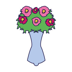 flowers bouquet icon, flat design