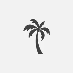 Poster Palm tree silhouette icon vector, Palm tree vector illustration, coconut tree icon vector illustration, simple flat vector illustration © kursi_design