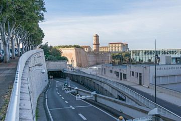 Esplanade de la Tourette, Fort Saint-Jean and Avenue Vaudoyer in Marseille, France