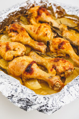 Chicken Legs Baked with Potatoes