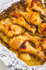 Chicken Legs Baked with Potatoes