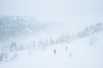 Nasty winter weather with fog and poor visibility