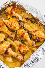 Chicken Legs Baked with Potatoes