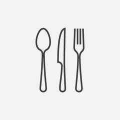Spoon, Fork and Knife icon, Crossed symbol, restaurant Flat Vector illustration, Restaurant Symbol, cooking icon vector