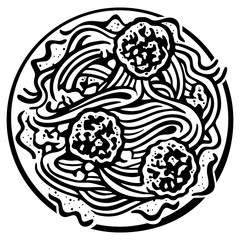 Spaghetti and meatballs