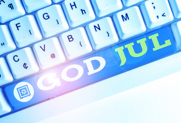 Word writing text God Jul. Business photo showcasing Merry Christmas Greeting showing for new year...