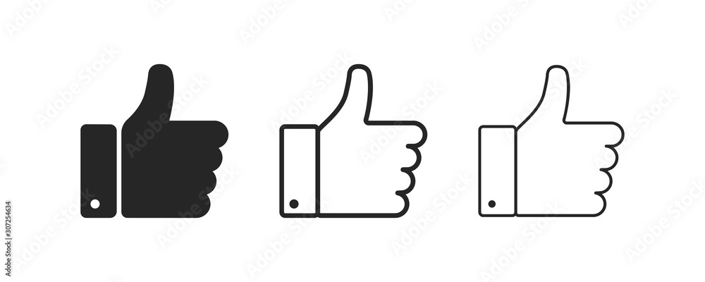 Poster thumb up and down. isolated vector flat outline icon. social media icon. vector button. black thumb 