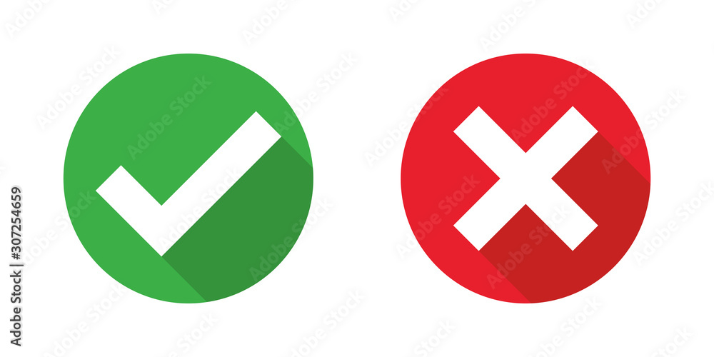 Poster checkmark cross on white background. isolated vector sign symbol. checkmark icon set. checkmark righ