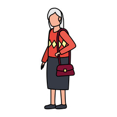 cute grandmother avatar character icon