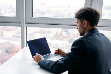 businessman working on laptop