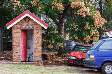 The outdoor dunny in small town Australia