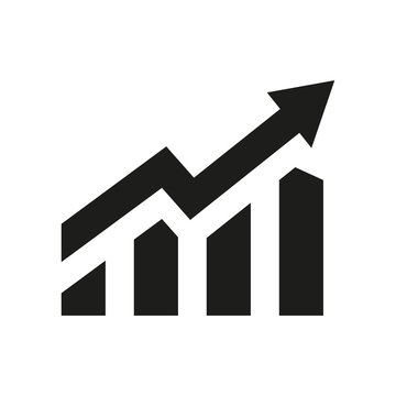 Profit growing icon. Isolated vector icon. Progress bar. Growing graph icon graph sign. Chart increase profit. Growth success arrow icon.