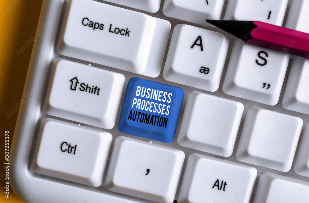 Poster conceptual hand writing showing business processes automation. concept meaning performed to achieve 