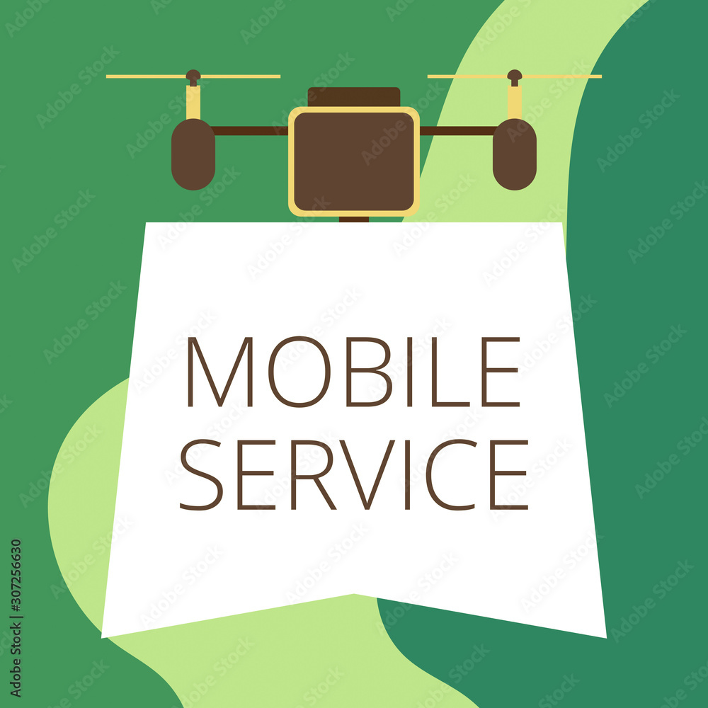 Poster conceptual hand writing showing mobile service. concept meaning radio communication utility between 