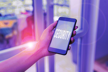 Handwriting text writing Security. Conceptual photo The state of feeling safe stable and free from...