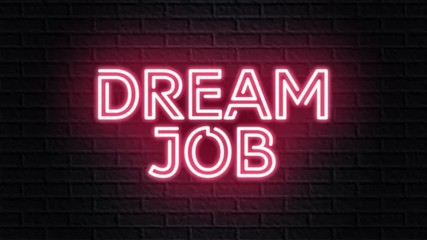 red neon video animation dream job