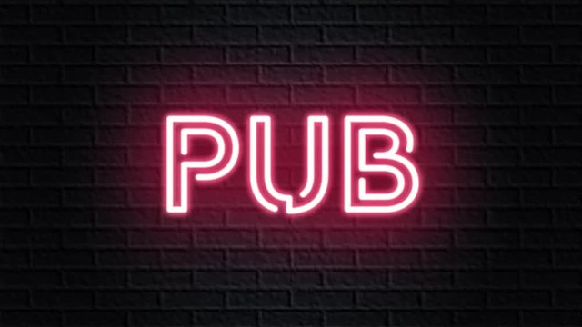 red neon video animation pub