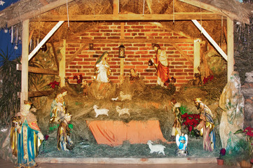 Christmas nativity. Decorative heroes ensemble that creates a magic story of Christmas.
