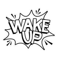 wake up word pop art style