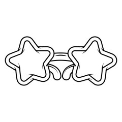 sunglasses with star shape pop art style
