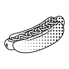 delicious hot dog fast food icon