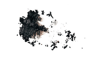 Gray eye shadows with shimmer. Cosmetics concept. Isolated on white background.