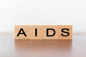 AIDS written on wooden cubes