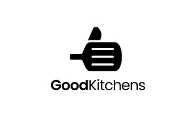 illustration logo from good hand with spatula logo design concept