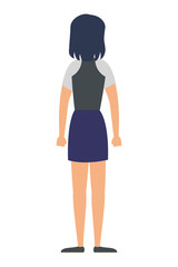 young woman back avatar character icon