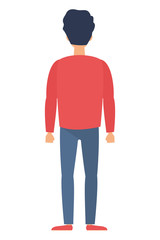 young man back avatar character icon © Gstudio