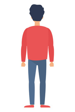 young man back avatar character icon