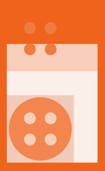 Orange Minimal Poster Composition Button