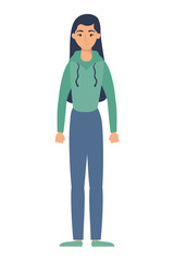 young woman avatar character icon