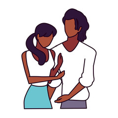 couple in love, man and woman showing affection