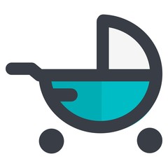 Baby Icon Design Filled Line Style Part 24 stroller