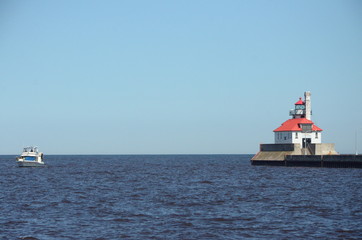 lighthouse in port