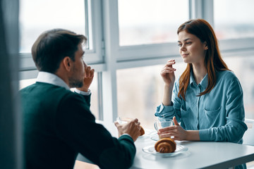 young couple in restaurant