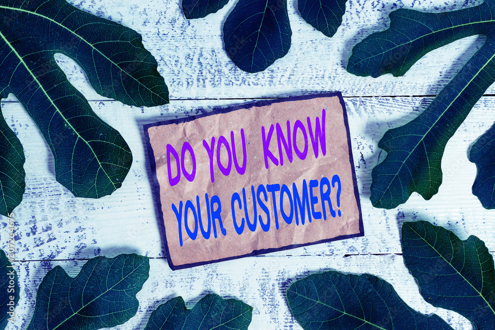 Poster writing note showing do you know your customer question. business concept for have into account clie