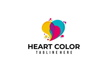 heart color logo icon vector isolated