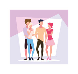 couple of people faceless standing