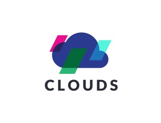 Creative abstract cloud shape icon design. Vector logo graphics