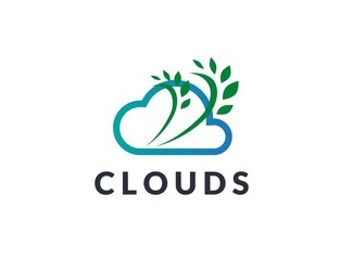 Creative abstract cloud shape icon design. Vector logo graphics