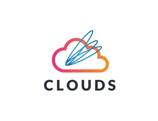 Creative abstract cloud shape icon design. Vector logo graphics