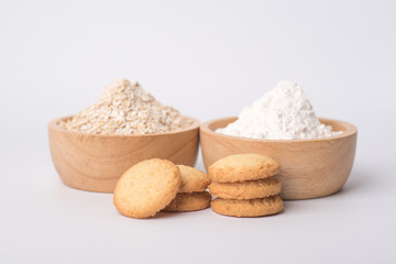 Butter cookies placed on a white background
